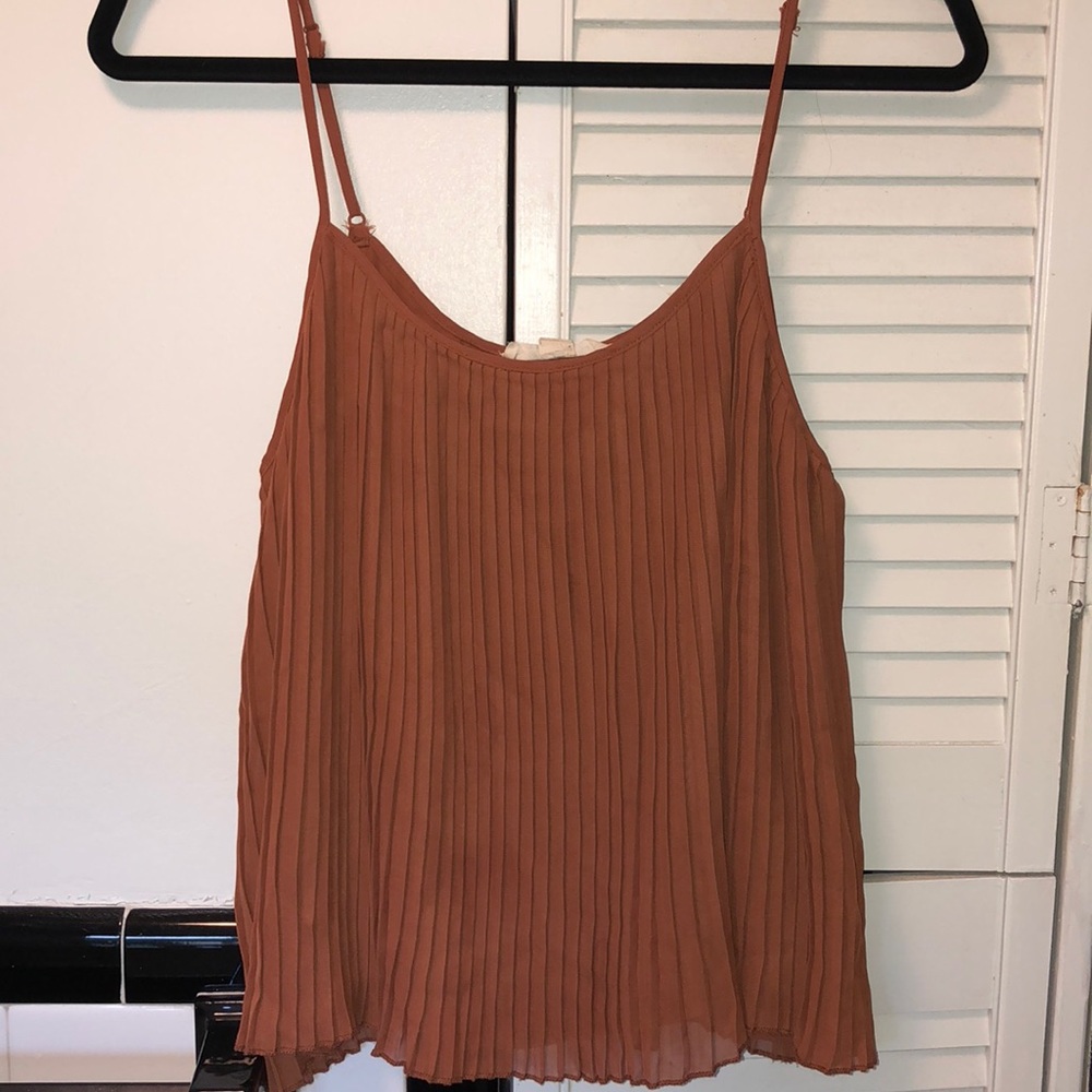 Burnt orange pleated tank